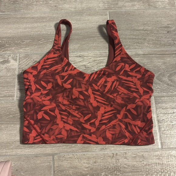 Lululemon Align Cropped Tank Top Spray Leaf Fireside Red Multi W1DV0S - Picture 3 of 5